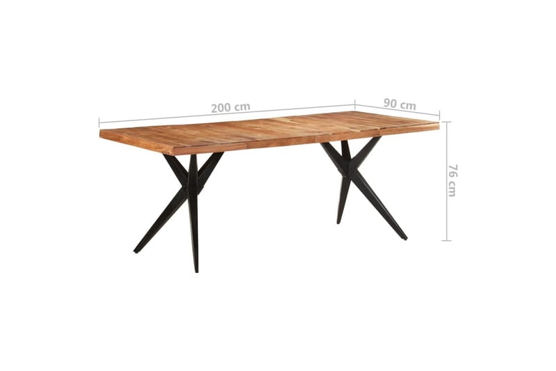 spisebord 200x90x76 cm massivt akacietræ - Møbler - Borde - Spisebord og køkkenbord