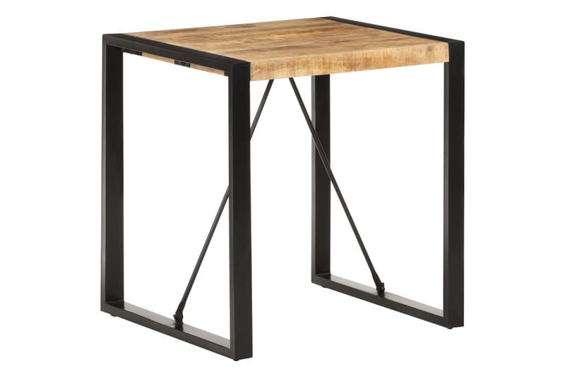 Spisebord 70x70x75 cm massivt ru mangotræ - Sort - Møbler - Borde - Spisebord og køkkenbord