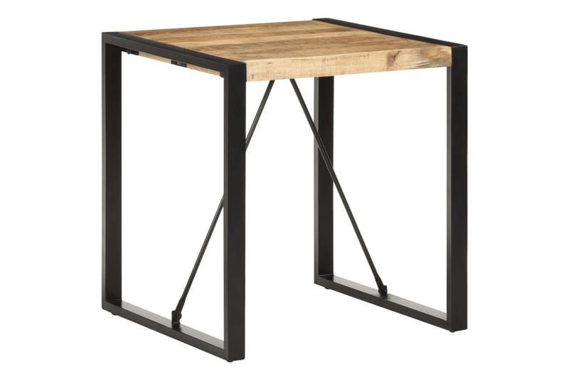 Spisebord 70x70x75 cm massivt ru mangotræ - Sort - Møbler - Borde - Spisebord og køkkenbord