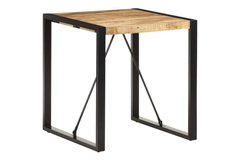 Spisebord 70x70x75 cm massivt ru mangotræ - Sort - Møbler - Borde - Spisebord og køkkenbord