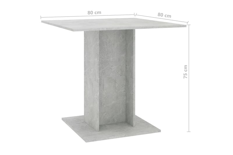 spisebord 80 x 80 x 75 cm spånplade betongrå - Spisebord og køkkenbord