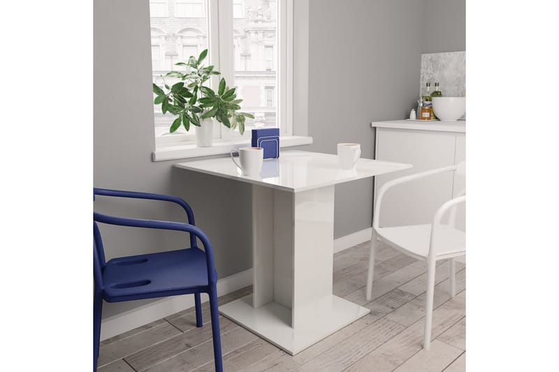 spisebord 80 x 80 x 75 cm spånplade hvid højglans - Spisebord og køkkenbord