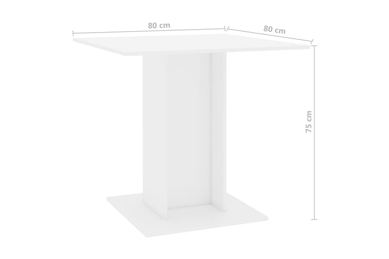 spisebord 80 x 80 x 75 cm spånplade hvid højglans - Spisebord og køkkenbord
