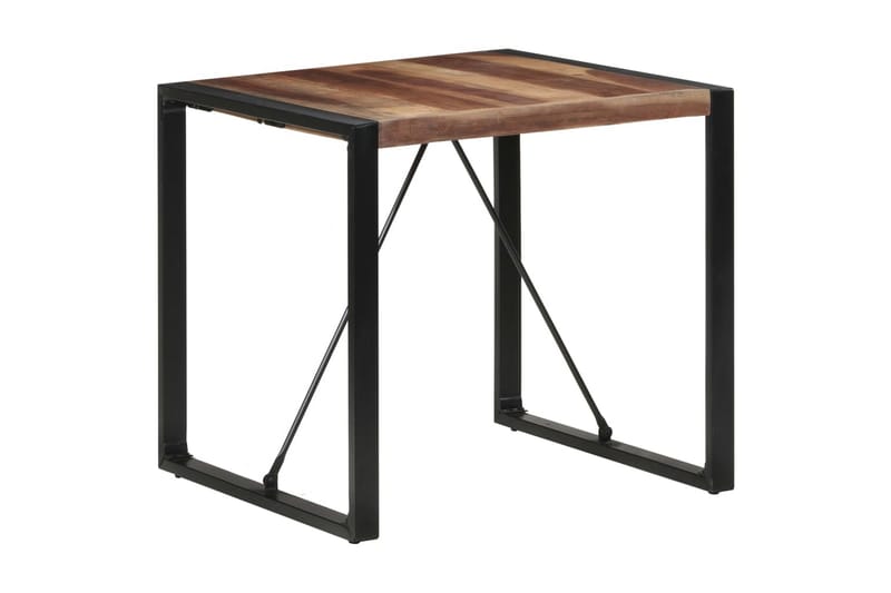 Spisebord 80x80x75 cm massivt træ med sheeshamfinish - Brun - Spisebord og køkkenbord