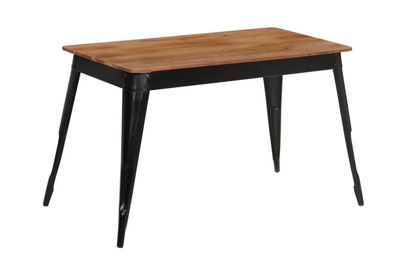 Spisebord I Massivt Akacietræ Og Stål 120 X 60 X 76 Cm - Brun - Møbler - Borde - Spisebord og køkkenbord