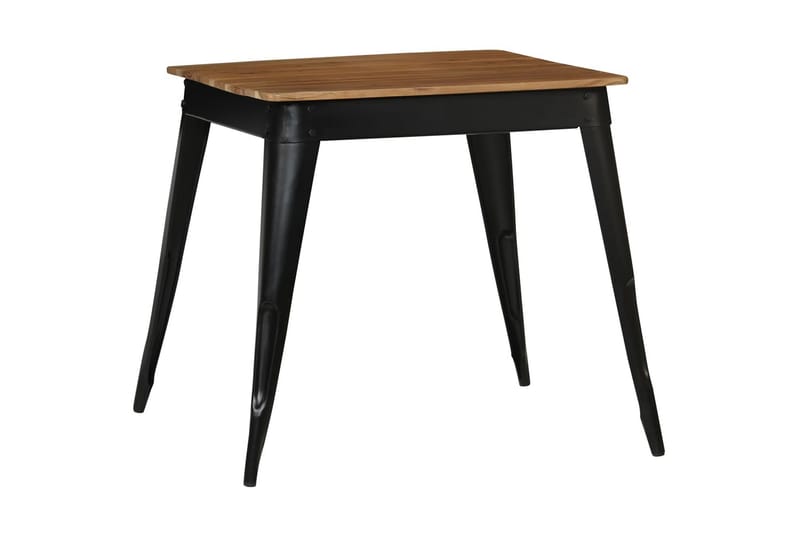 Spisebord I Massivt Akacietræ Og Stål 75 X 75 X 76 Cm - Brun - Spisebord og køkkenbord