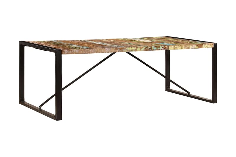 Spisebord I Massivt Genanvendt Træ 220 X 100 X 75 Cm - Flerfarvet - Møbler - Borde - Spisebord og køkkenbord
