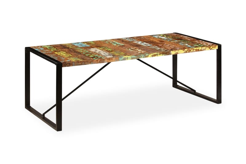 Spisebord I Massivt Genanvendt Træ 220 X 100 X 75 Cm - Flerfarvet - Møbler - Borde - Spisebord og køkkenbord