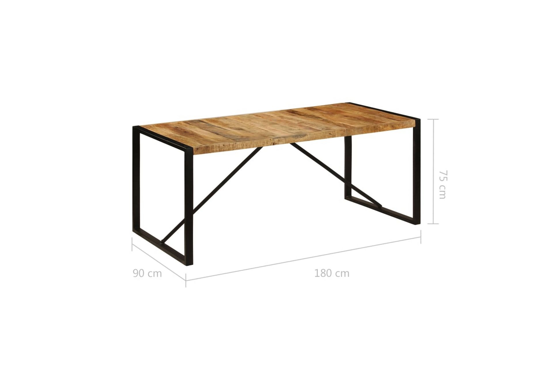 Spisebord I Massivt Ru Mangotræ 180 Cm - Brun - Møbler - Borde - Spisebord og køkkenbord