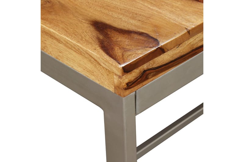 Spisebord I Massivt Sheeshamtræ Og Stål 180 Cm - Brun - Spisebord og køkkenbord