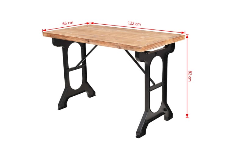 Spisebord Massivt Fyrretræsbordplade 122 X 65 X 82 Cm - Brun - Spisebord og køkkenbord