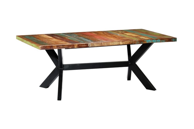Spisebord Massivt Genanvendt Træ 200 X 100 X 75 Cm - Flerfarvet - Spisebord og køkkenbord