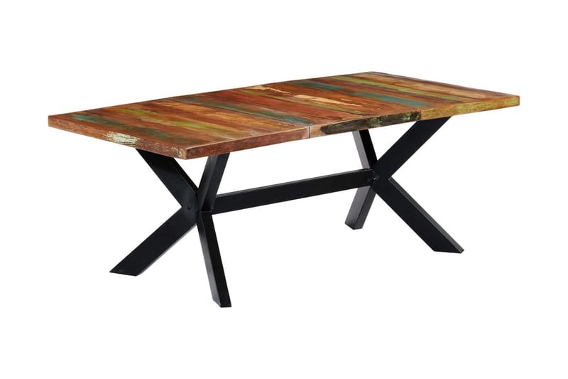 Spisebord Massivt Genanvendt Træ 200 X 100 X 75 Cm - Flerfarvet - Møbler - Borde - Spisebord og køkkenbord