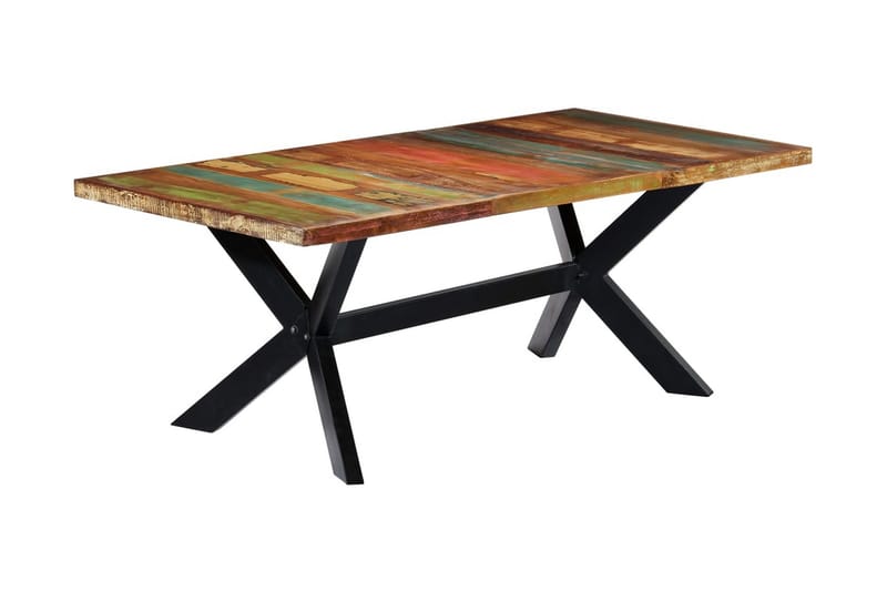Spisebord Massivt Genanvendt Træ 200 X 100 X 75 Cm - Flerfarvet - Møbler - Borde - Spisebord og køkkenbord