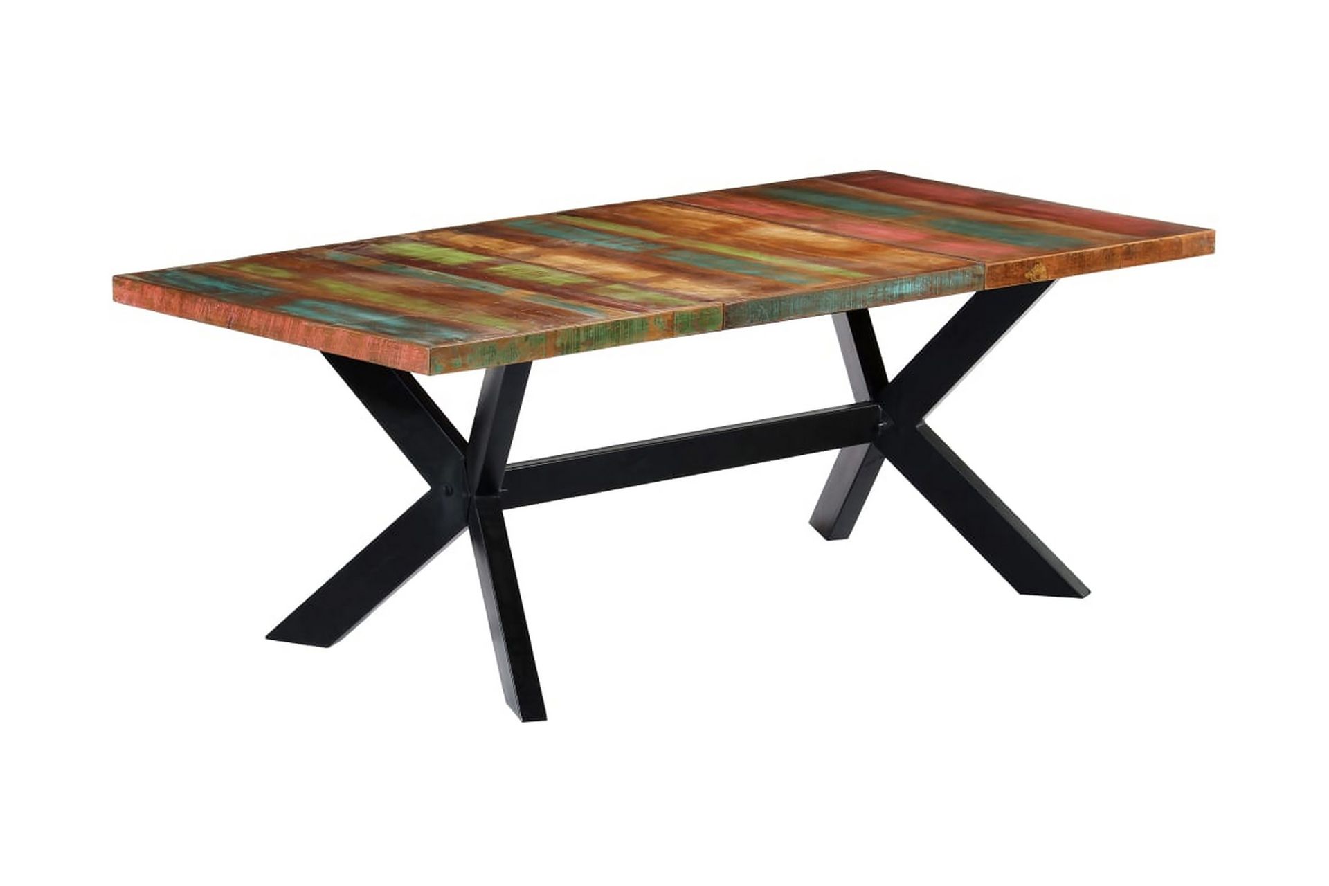 Spisebord Massivt Genanvendt Træ 200 X 100 X 75 Cm - Flerfarvet - Møbler - Borde - Spisebord og køkkenbord