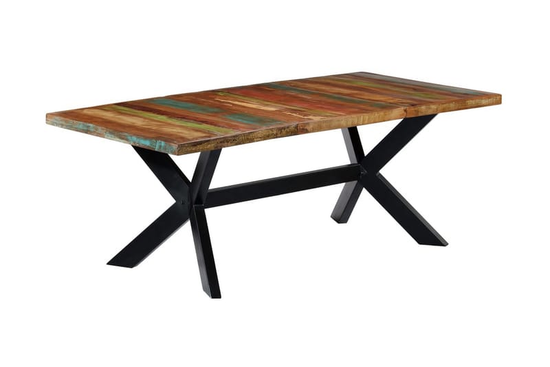 Spisebord Massivt Genanvendt Træ 200 X 100 X 75 Cm - Flerfarvet - Spisebord og køkkenbord
