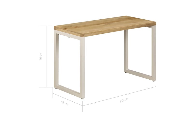 Spisebord Massivt Mangotræ Og Stål 115 X 55 X 76 Cm - Brun - Spisebord og køkkenbord