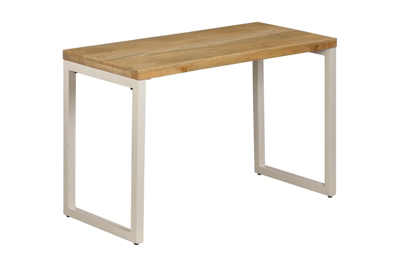 Spisebord Massivt Mangotræ Og Stål 115 X 55 X 76 Cm - Brun - Spisebord og køkkenbord