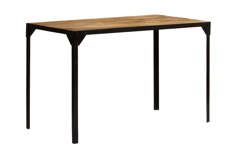 Spisebord Massivt Ru Mangotræ Og Stål 120 Cm - Brun - Spisebord og køkkenbord