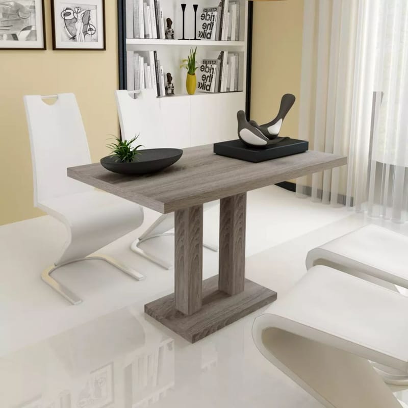 Spisebord Mdf Egetræslook - Brun - Spisebord og køkkenbord