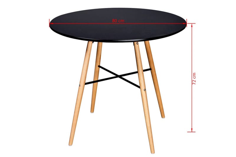 Spisebord Mdf Rundt Sort - Sort - Møbler - Borde - Spisebord og køkkenbord