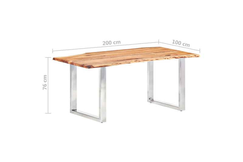 Spisebord Med Naturlig Kant 200 cm 3,8 cm Massivt Akacietræ - Spisebord og køkkenbord
