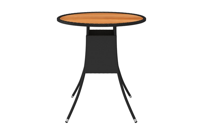 spisebord til haven 70 cm polyrattan og massivt akacietræ - Sort - Møbler - Borde - Spisebord og køkkenbord