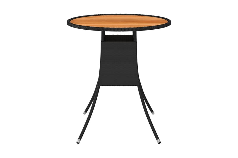 spisebord til haven 70 cm polyrattan og massivt akacietræ - Sort - Spisebord og køkkenbord