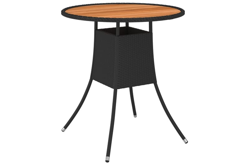 spisebord til haven 70 cm polyrattan og massivt akacietræ - Sort - Møbler - Borde - Spisebord og køkkenbord