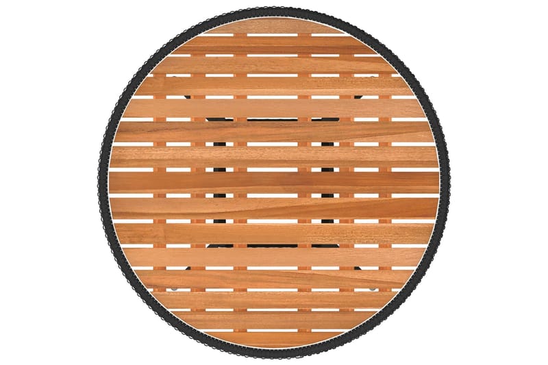 spisebord til haven 70 cm polyrattan og massivt akacietræ - Sort - Møbler - Borde - Spisebord og køkkenbord