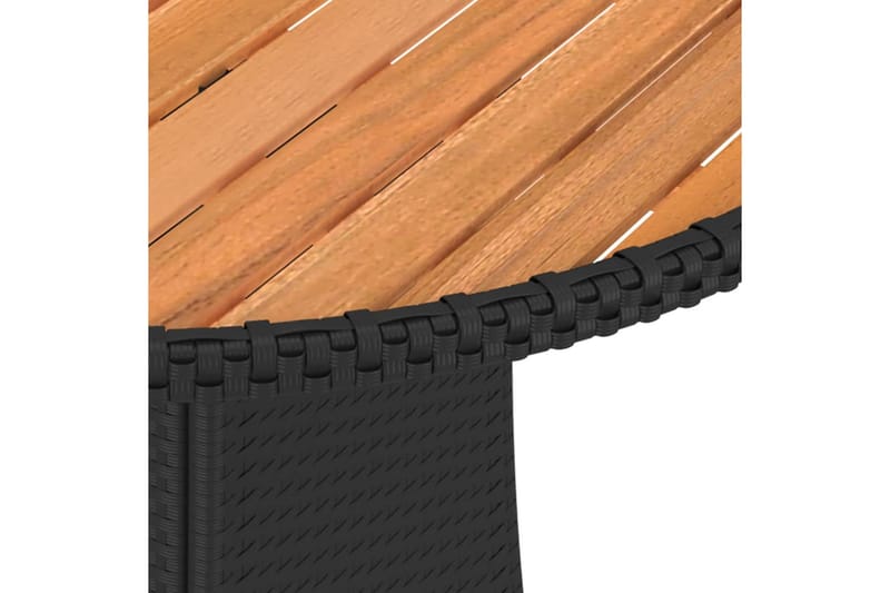 spisebord til haven 70 cm polyrattan og massivt akacietræ - Sort - Møbler - Borde - Spisebord og køkkenbord