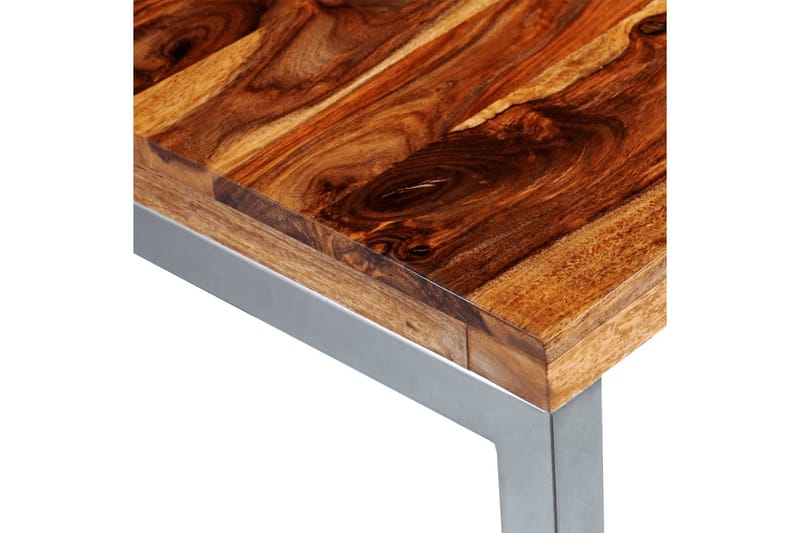 Spisebord/Skrivebord Massivt Sheeshamtræ Stålben - Brun - Spisebord og køkkenbord