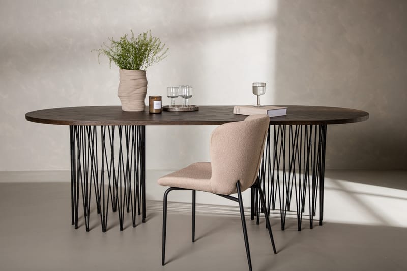 Stonaro Spisebord 220x100x74 cm Oval - Brun - Spisebord og køkkenbord