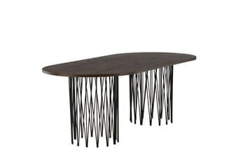 Stone Spisebord 220x100x74 cm Oval - Brun - Møbler - Borde - Spisebord og køkkenbord