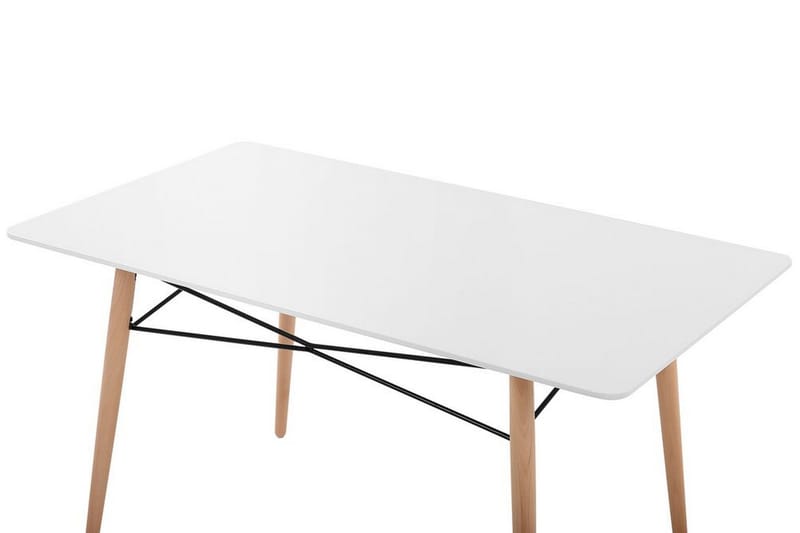 Stribet spisebord 140x80 cm - Hvid - Spisebord og køkkenbord