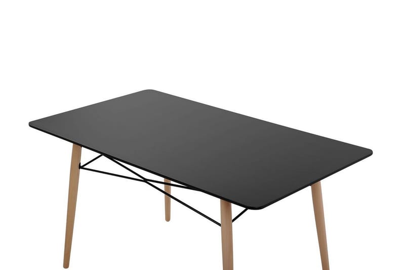 Stribet spisebord 140x80 cm - Sort - Spisebord og køkkenbord