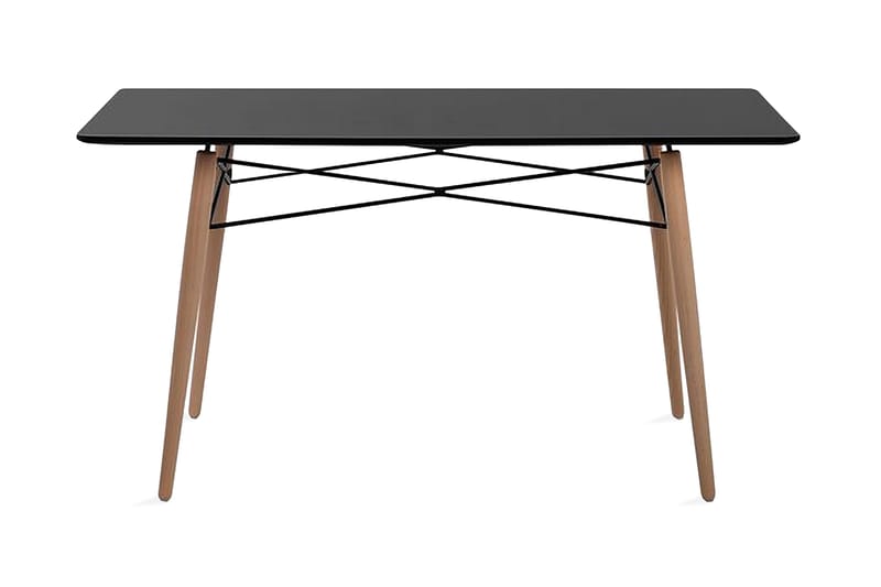 Stribet spisebord 140x80 cm, Sort