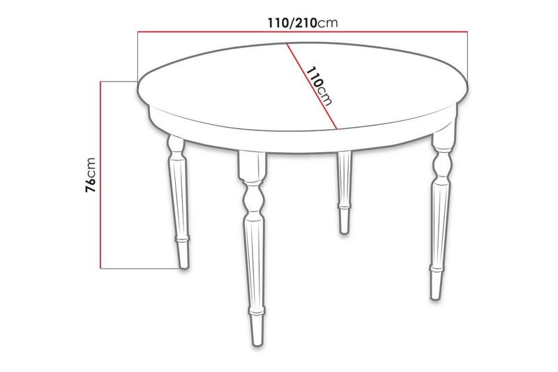 Tabell Spisebord 110x110x78 cm - Eg - Spisebord og køkkenbord