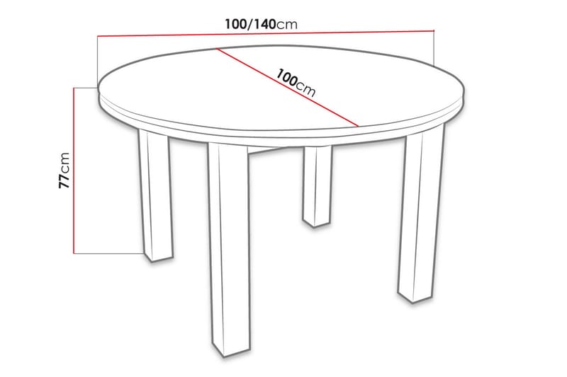 Tabell Udvideligt spisebord 100 cm - Hvid - Møbler - Borde - Spisebord og køkkenbord