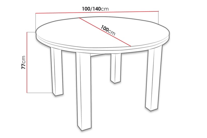 Tabell Udvideligt spisebord 100 cm - Træ / natur - Spisebord og køkkenbord