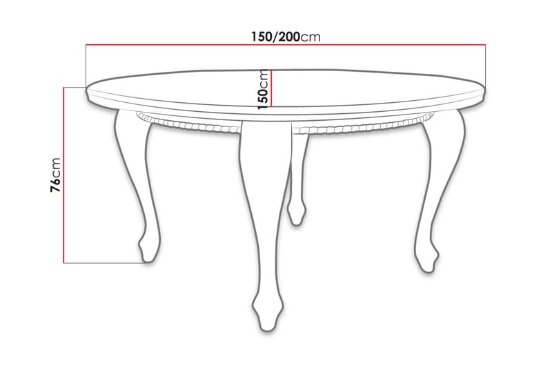 Tabell Udvideligt spisebord 150 cm - Træ / natur - Møbler - Borde - Spisebord og køkkenbord