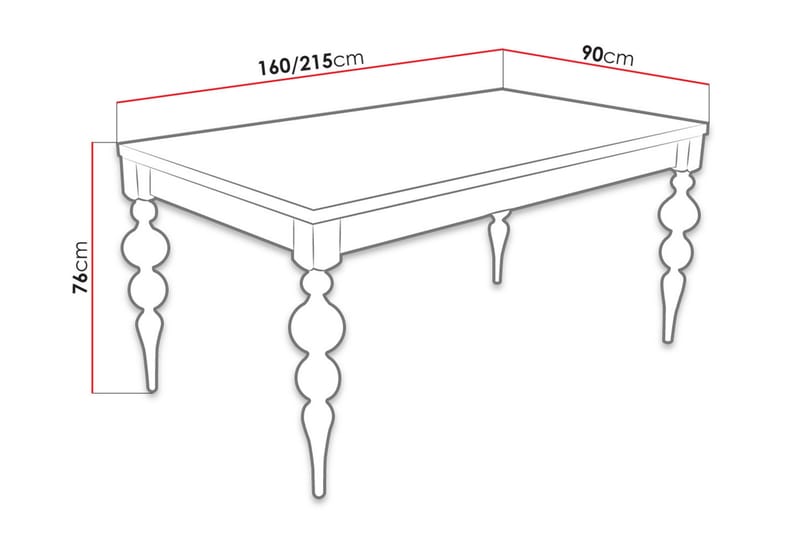 Tabell Udvideligt spisebord 160 cm - Træ / natur - Spisebord og køkkenbord