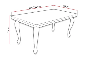 Tabell Udvideligt spisebord 170 cm - Hvid - Møbler - Borde - Spisebord og køkkenbord