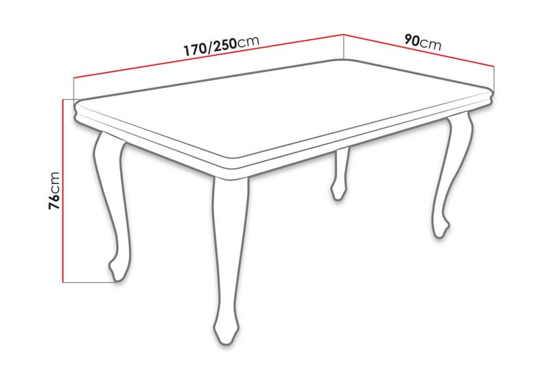 Tabell Udvideligt spisebord 170 cm - Hvid - Møbler - Borde - Spisebord og køkkenbord