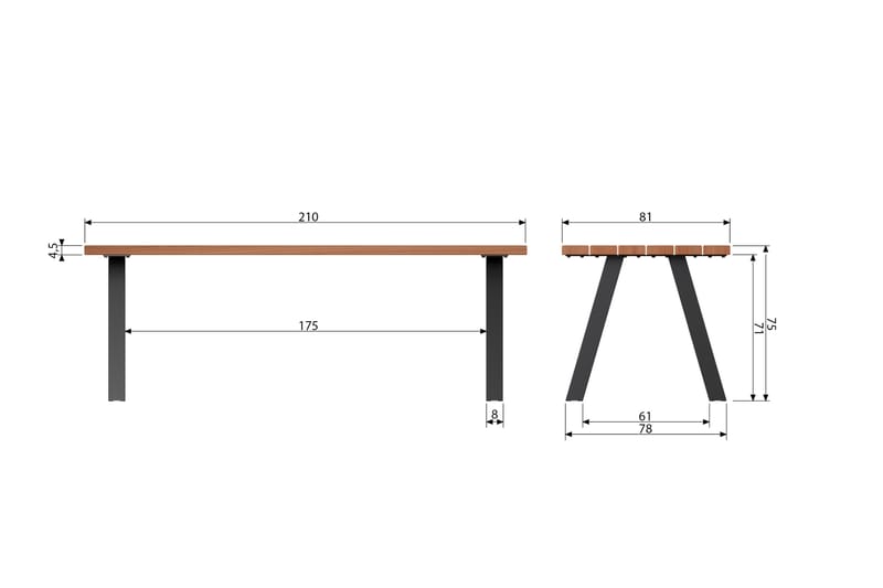 Tablo Spisebord 210 cm - Natur - Møbler - Borde - Spisebord og køkkenbord