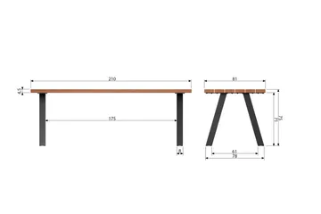 Tablo Spisebord 210 cm - Natur - Møbler - Borde - Spisebord og køkkenbord