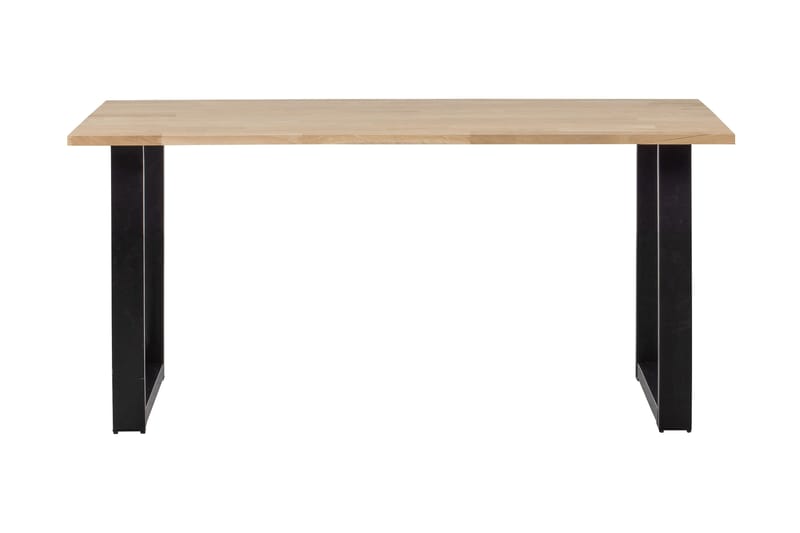 Tablo Spisebord U-formede ben 160 cm Ubehandlet - Eg / sort - Spisebord og køkkenbord