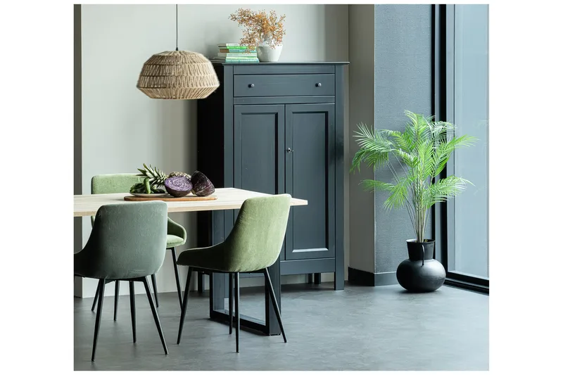 Tablo Spisebord U-formede ben 160 cm Ubehandlet - Eg / sort - Møbler - Borde - Spisebord og køkkenbord