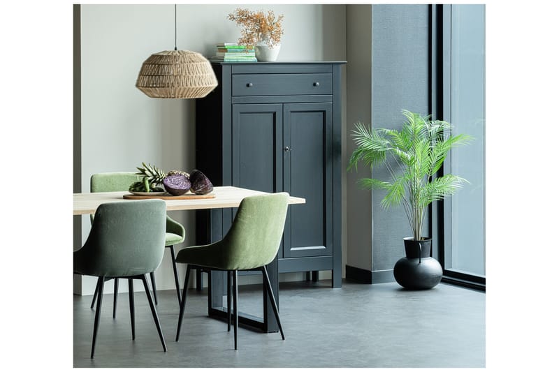 Tablo Spisebord U-formede ben 160 cm Ubehandlet - Eg / sort - Møbler - Borde - Spisebord og køkkenbord