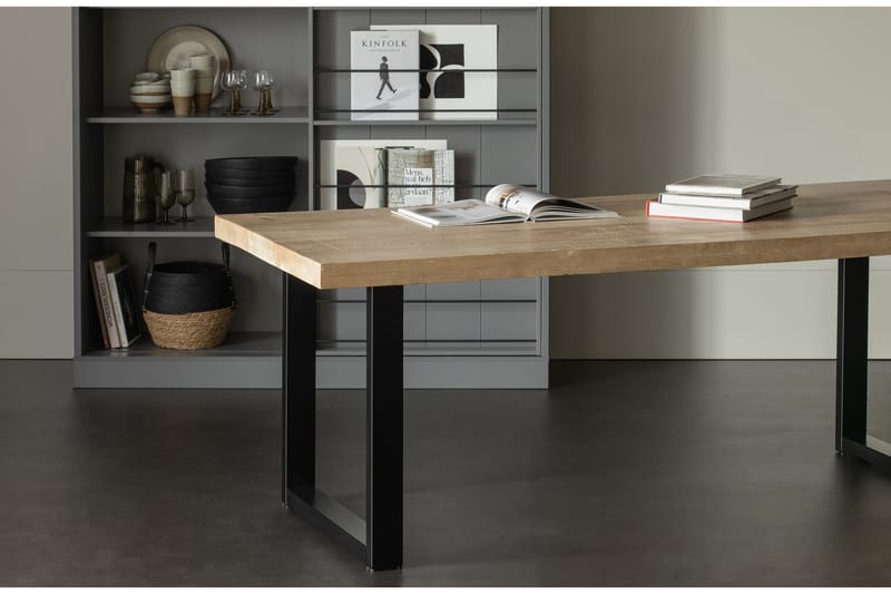 Tablo Spisebord U-formede ben 180 cm - Natur / sort - Møbler - Borde - Spisebord og køkkenbord